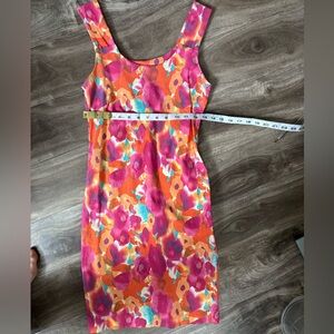 Floral Sleeveless Dress - Pink and Orange